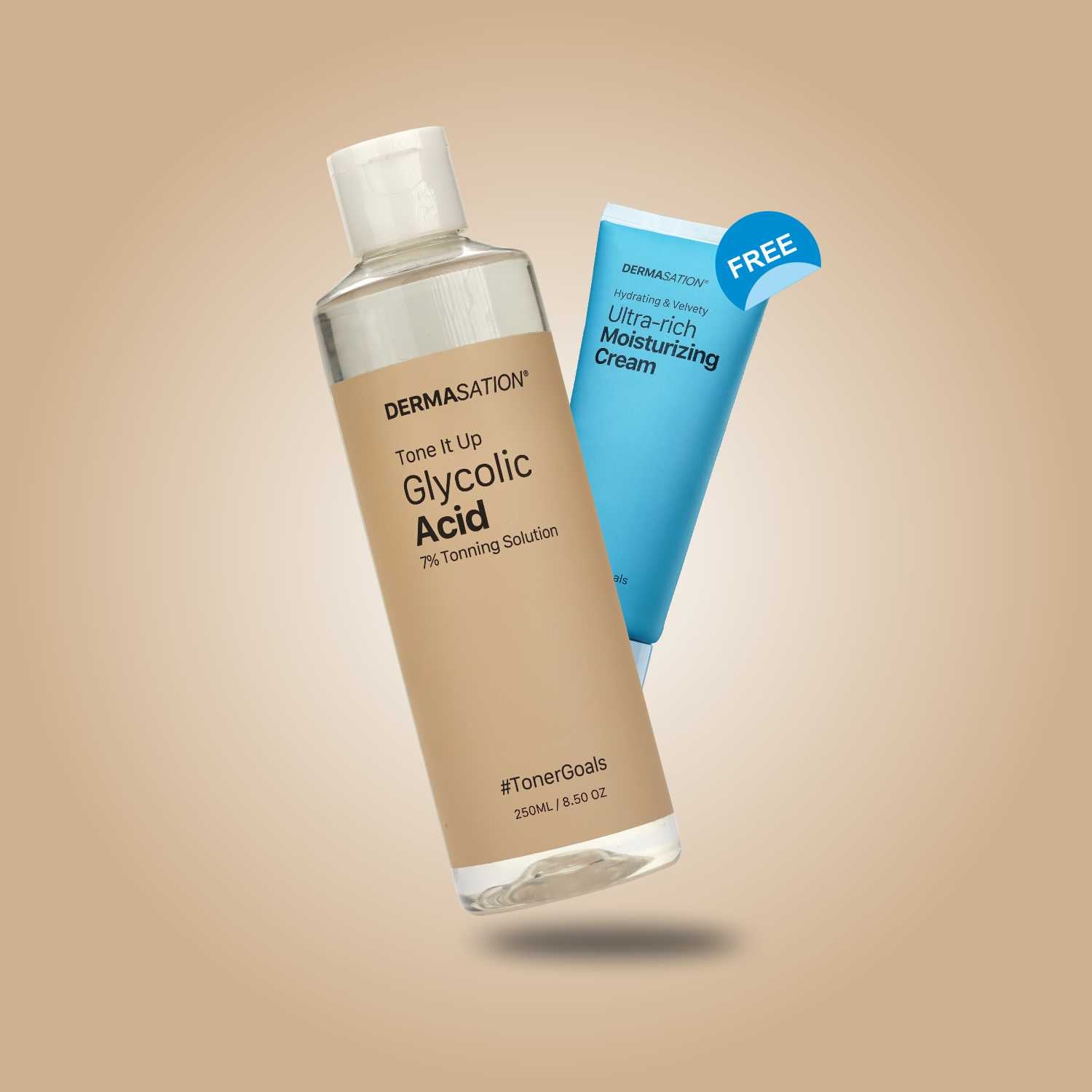 Glycolic Acid 7% Toner with free moisturizer offer - Dermasation Pakistan skincare bundle
