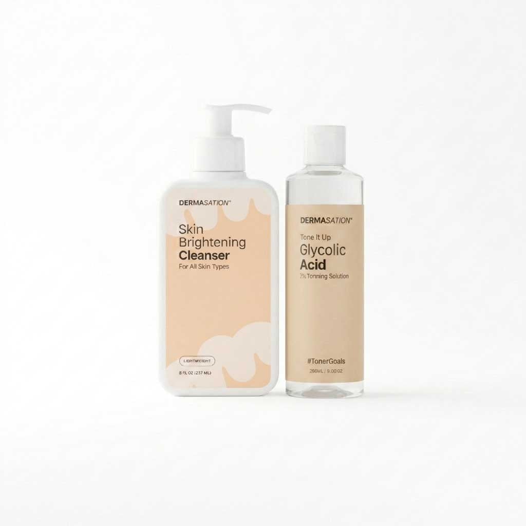 Skin Brightening Bundle | Glycolic Acid 7% Toner + Skin Brightening Cleanser