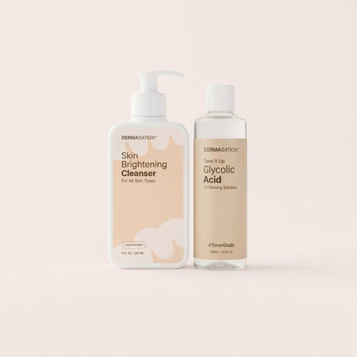 Skin Brightening Bundle | Glycolic Acid 7% Toner + Skin Brightening Cleanser
